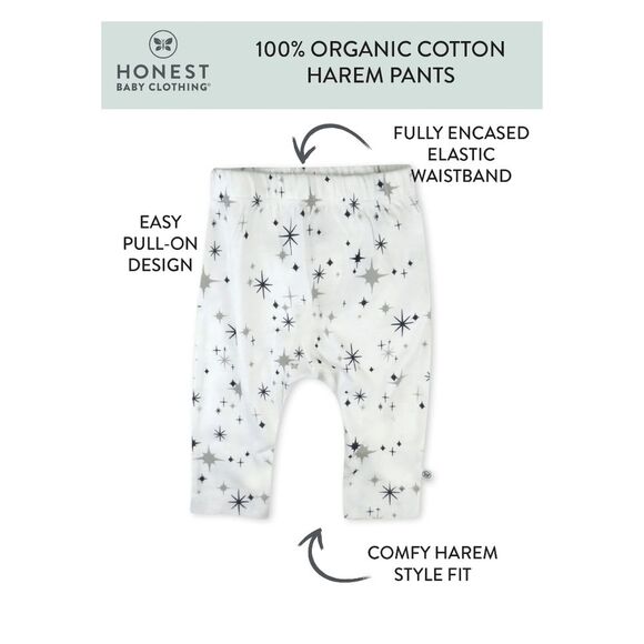 The Honest Company Kids Bottoms - Black and White Star Print Size 18m - Picture 2 of 7
